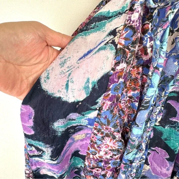 Free People Moondive Floral Patten Mixing Maxi Dress Bobo Cottagecore - Picture 8 of 13